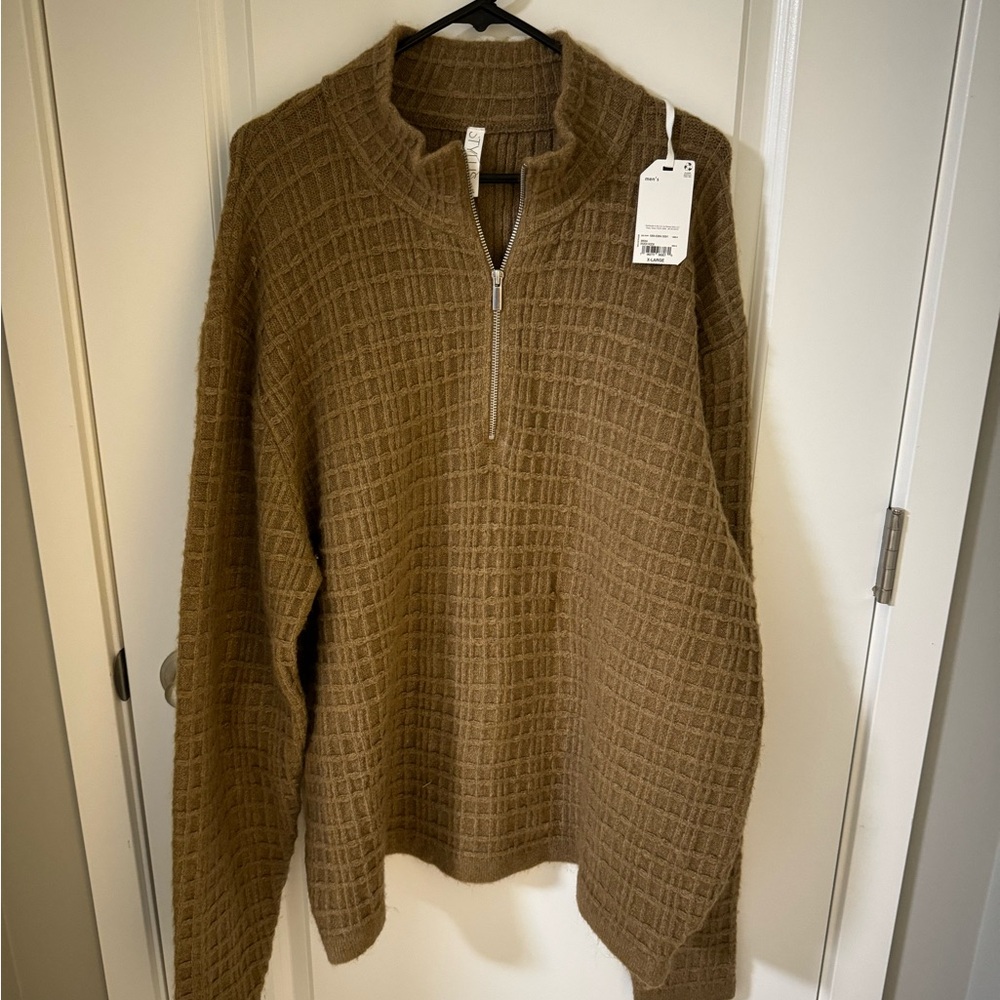 NWT Stylus Men's Brown/Tan XL Quarter-Zip Sweater
